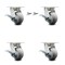 Service Caster 4 Inch Kingpinless Thermoplastic Rubber Wheel Caster Brakes 2 Swivel Locks, 4PK SCC-KP30S420-TPRRD-SLB-BSL-2-SLB-2 - alternate 1